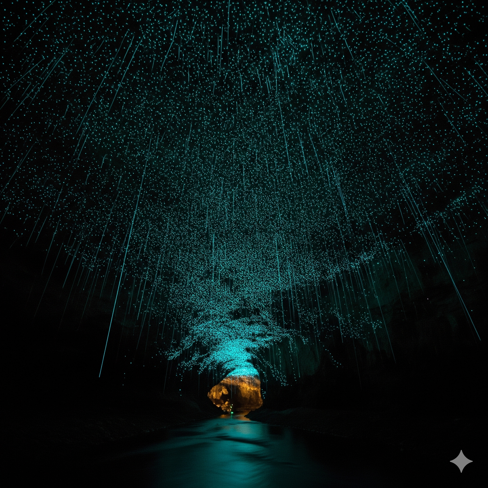 Cueva de gusanos de luz